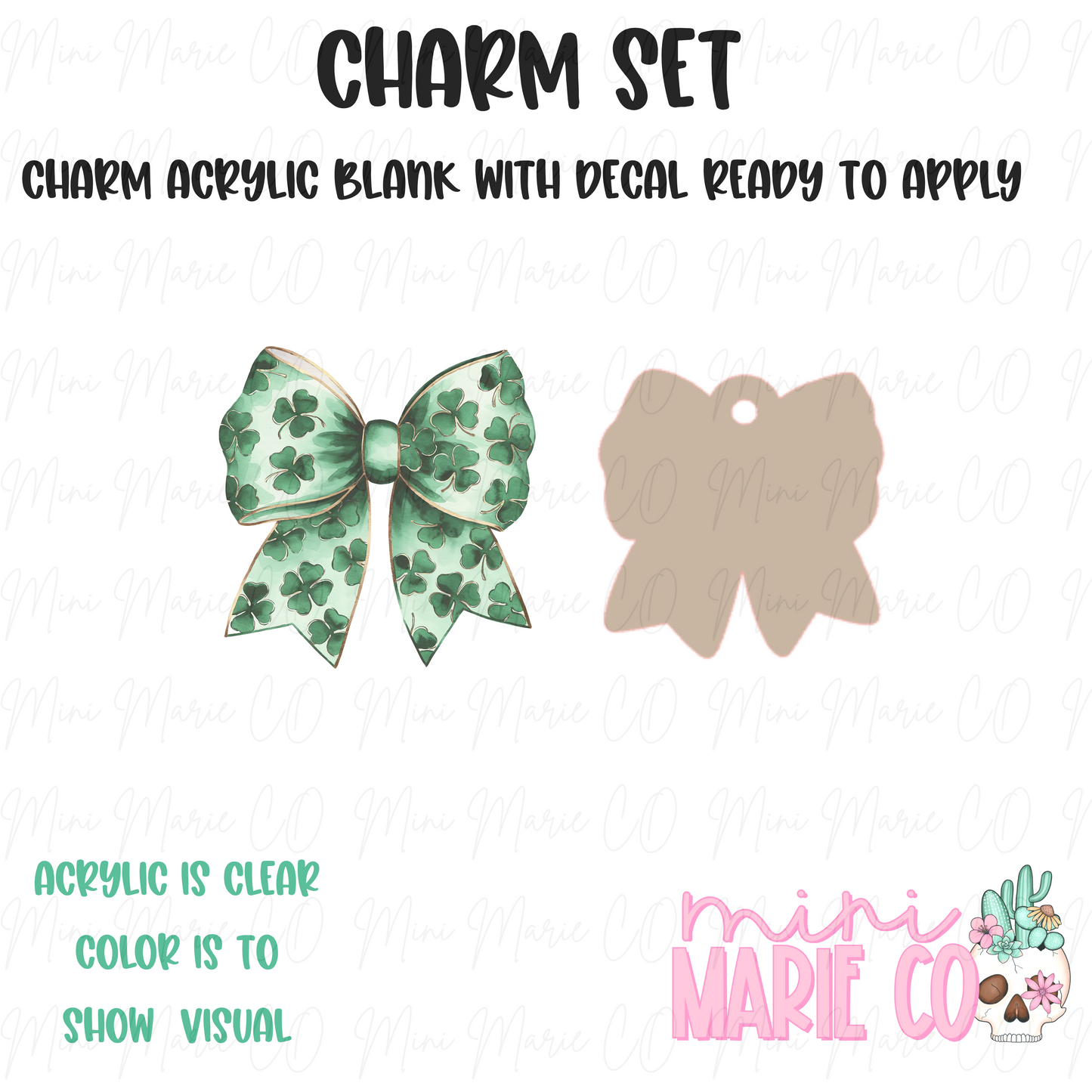 Shamrock Bow Charm/Decal