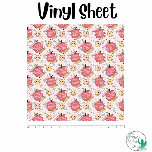 Teaching is a Work of Heart Vinyl Sheet 12x12