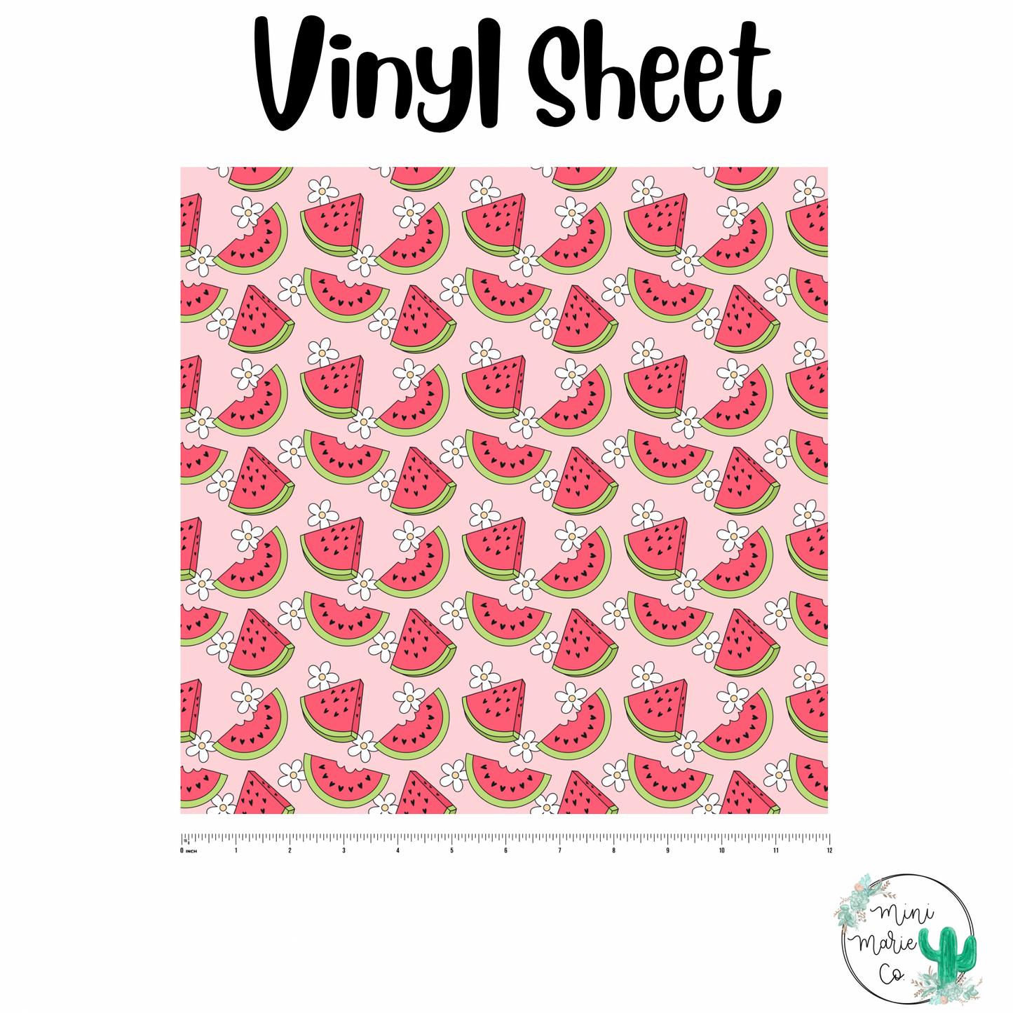 Watermelon Flower Vinyl Sheet 12x12