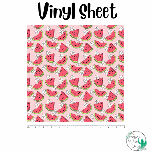 Watermelon Flower Vinyl Sheet 12x12