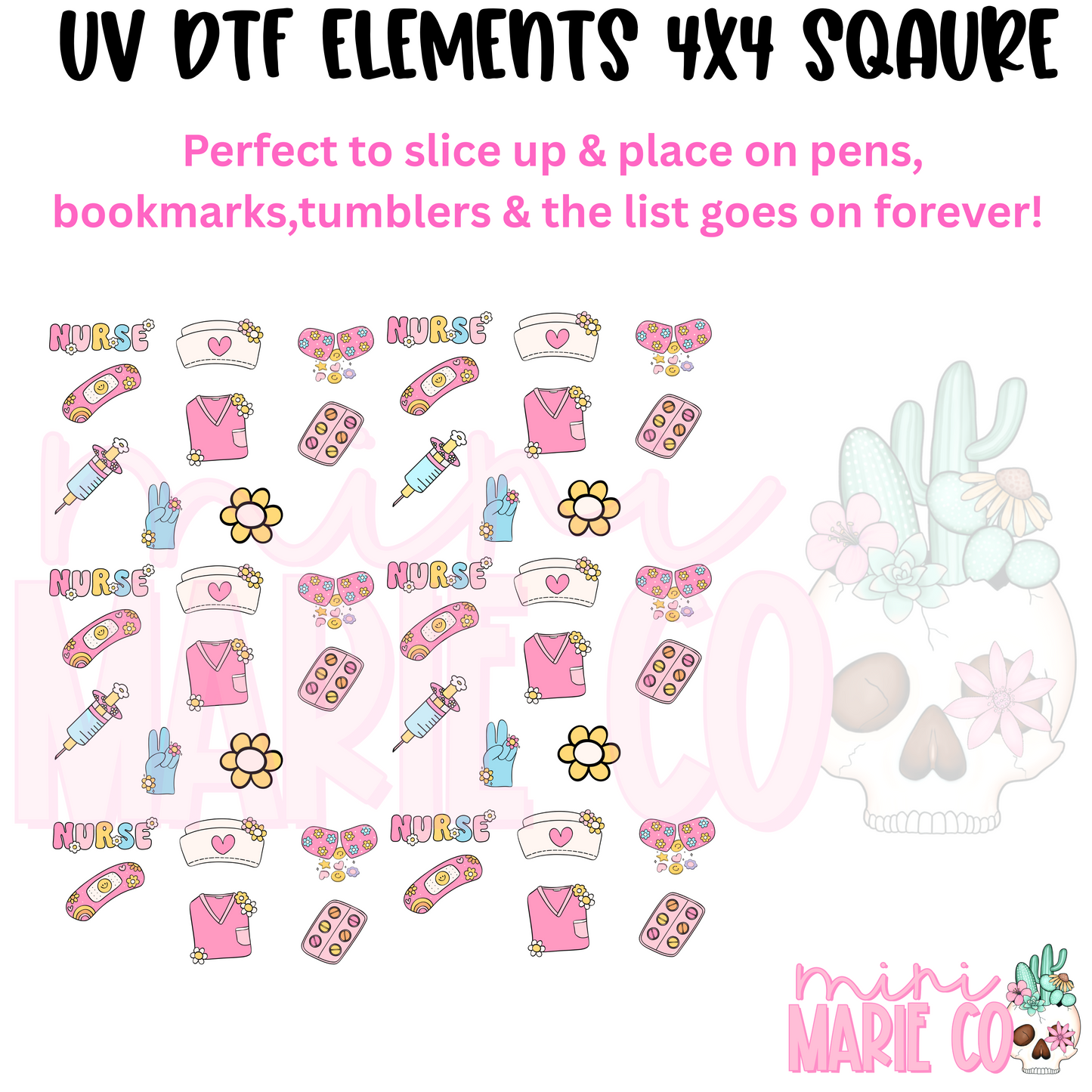 Cute Nurse Element Square UV DTF