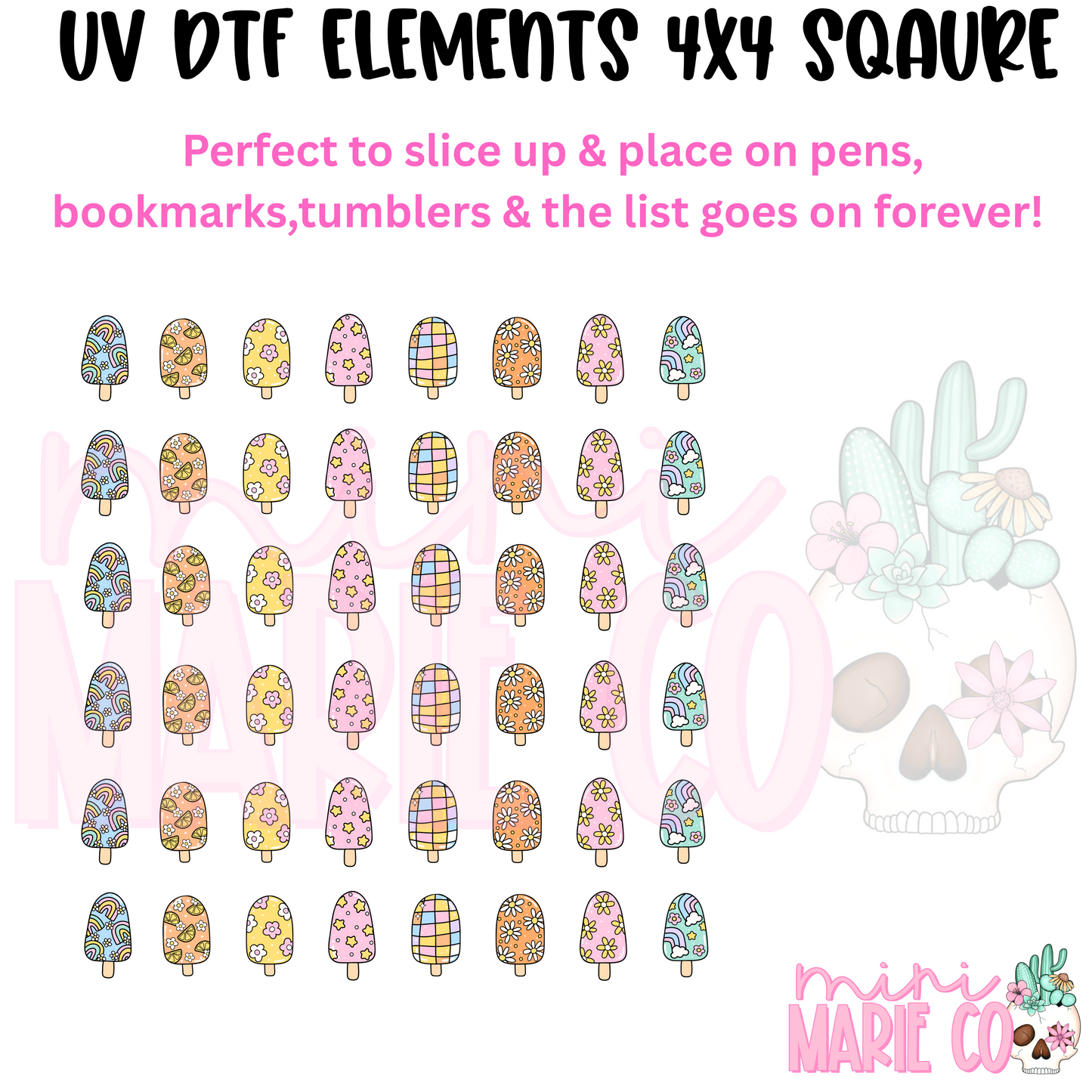 Ice Cream Element Square UV DTF