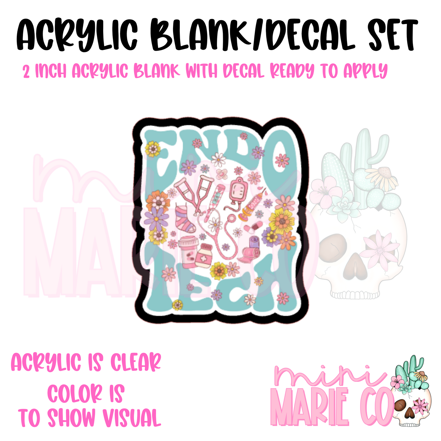 Endo Tech Collage Acrylic Blank/Decal Set