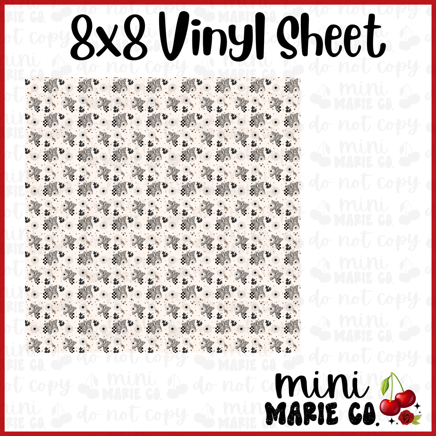 Floral Ribs Vinyl Sheet 8x8