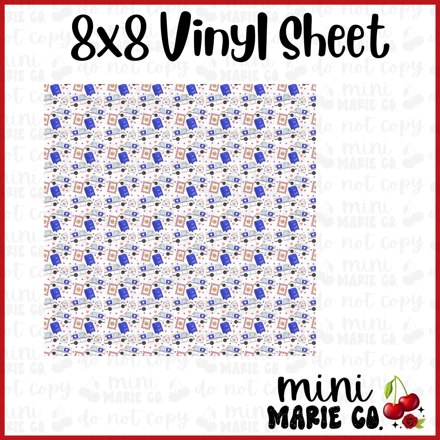 Postal Vinyl Sheet 8x8