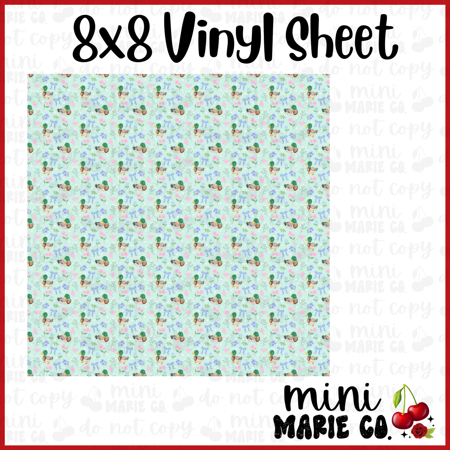 Mallard Duck Vinyl Sheet 8x8