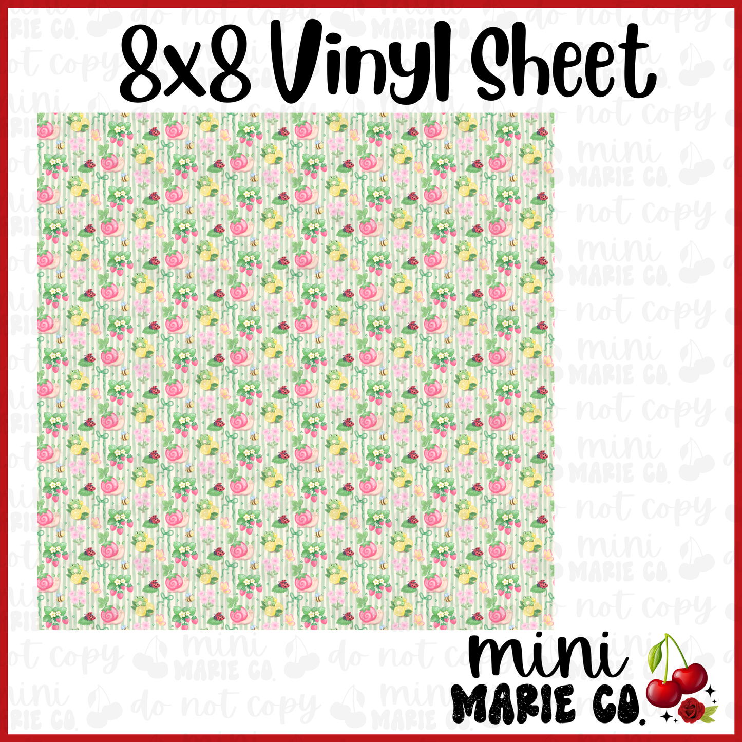 Spring Bugs Vinyl Sheet 8x8