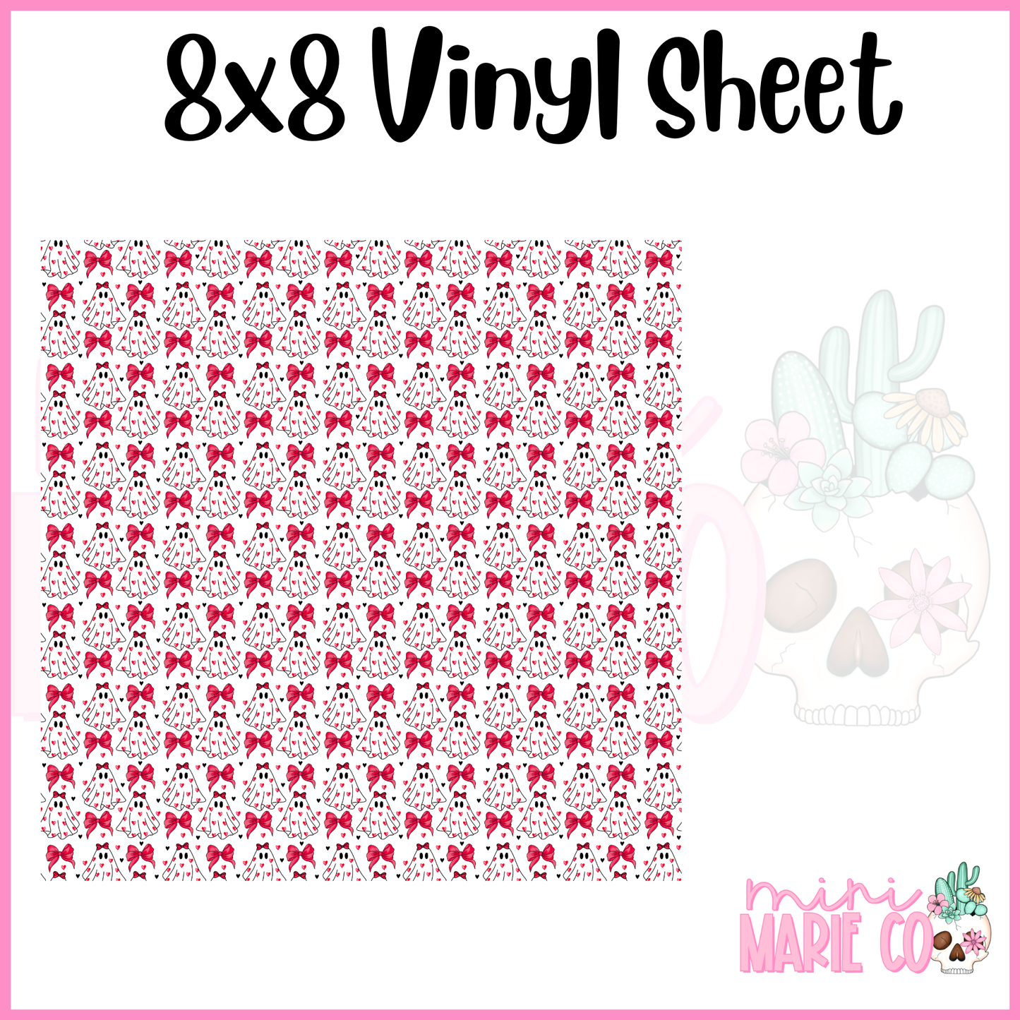 Red Coquette Ghostie Vinyl Sheet 8x8