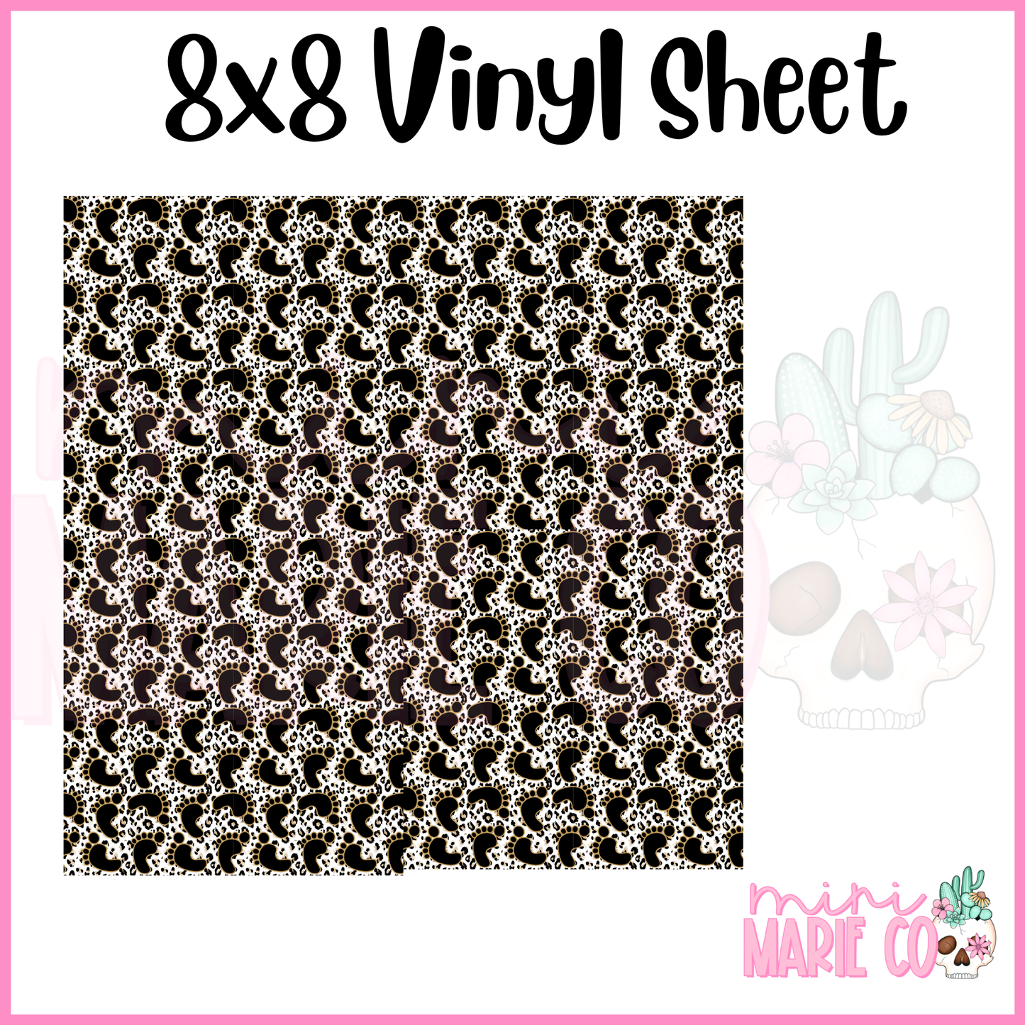 L&D Leopard Baby Feet Vinyl Sheet 8x8