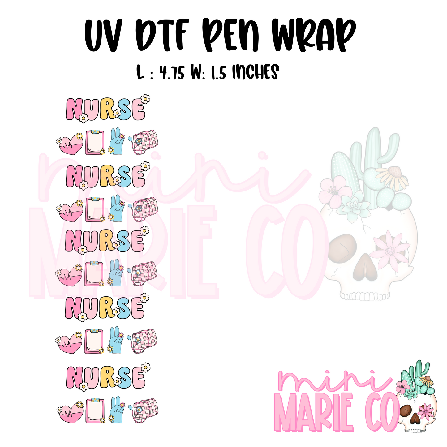 Nurse Collage UV DTF Pen Wrap