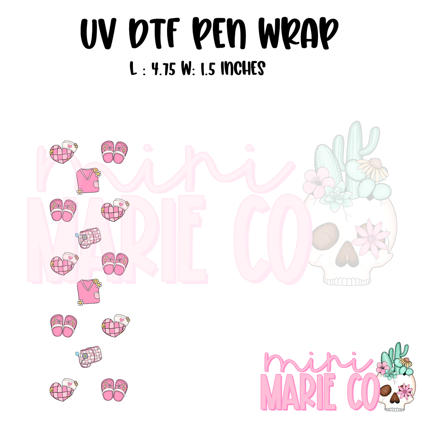 Scrub Top Collage UV DTF Pen Wrap