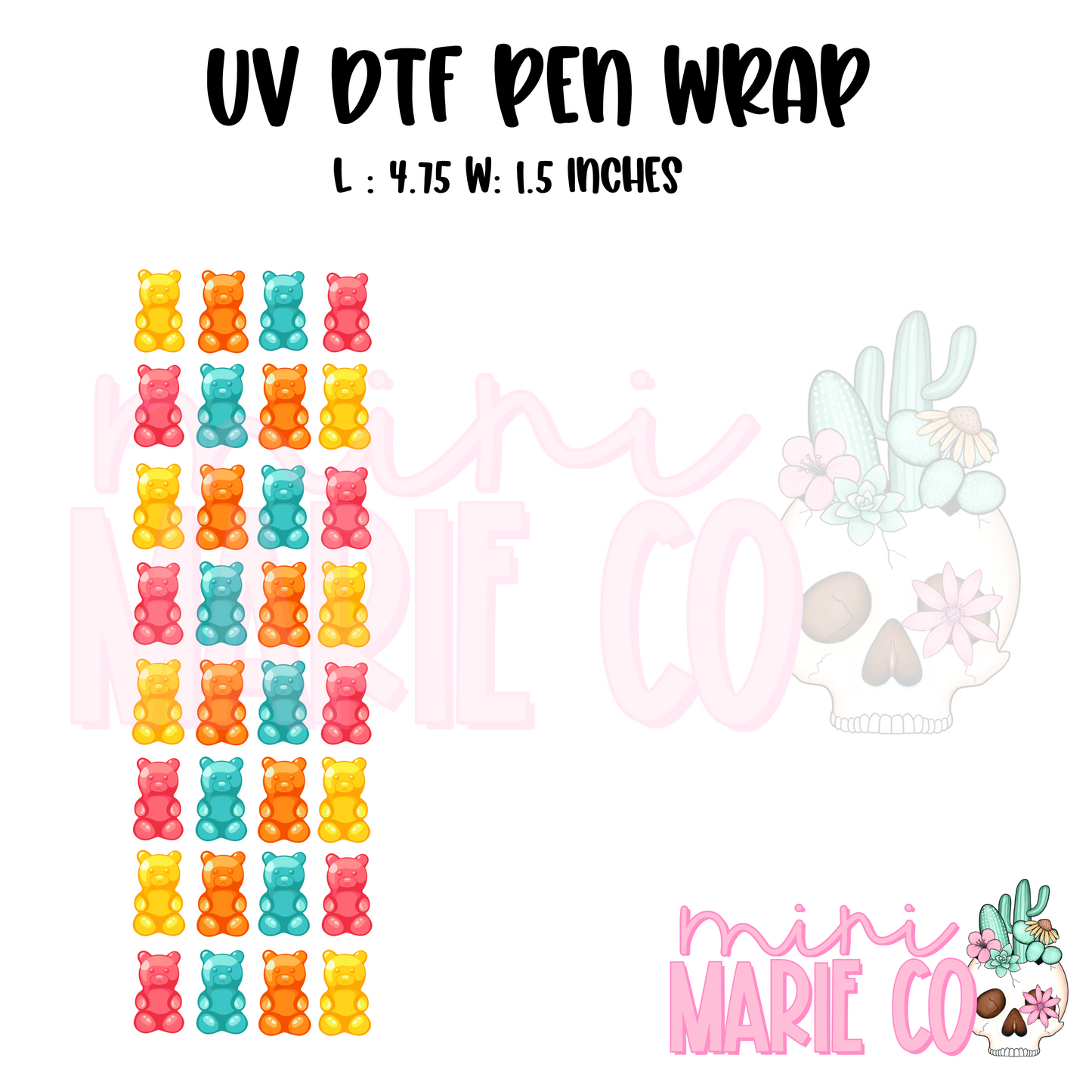 Gummy Bear UV DTF Pen Wrap