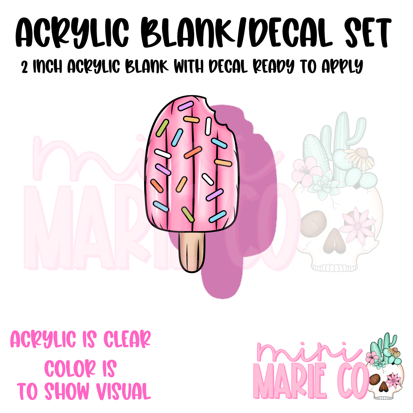 Popsicle Float Acrylic Blank/Decal Set