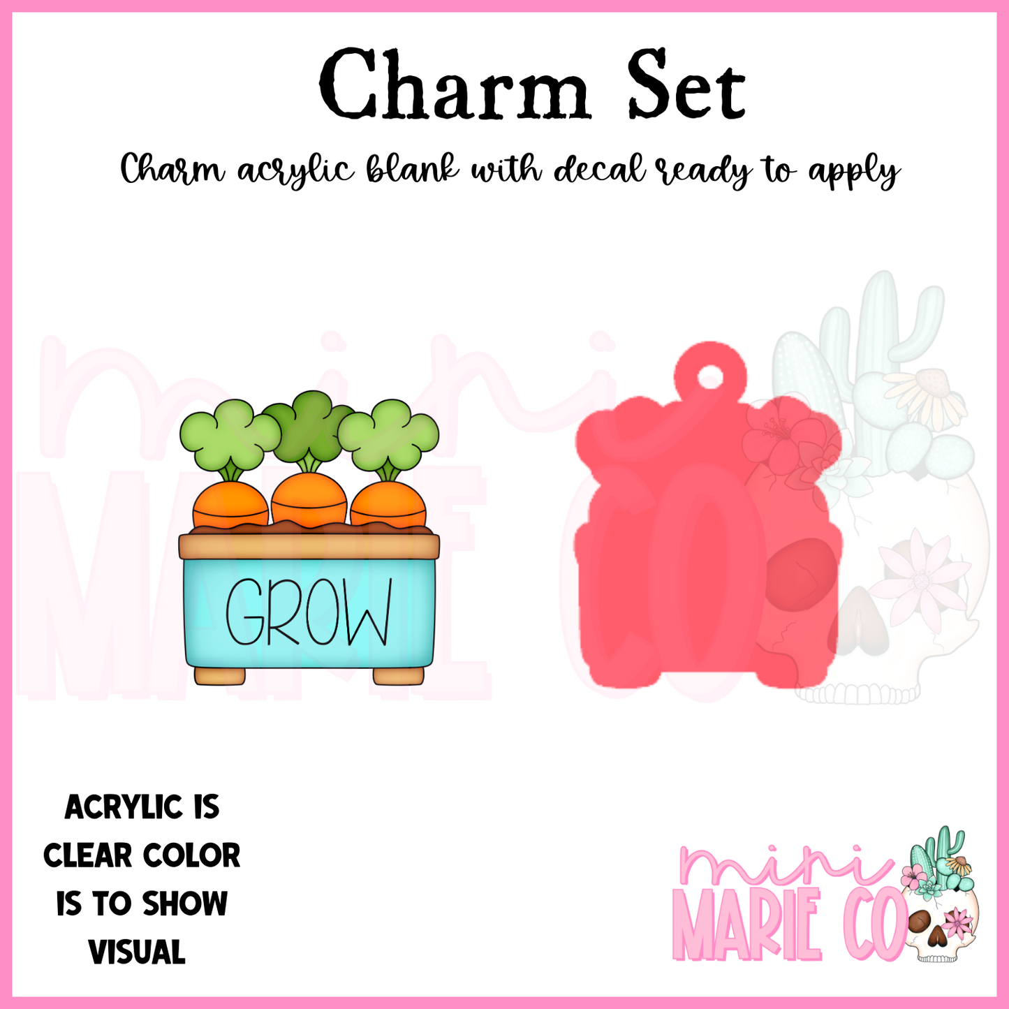 Grow Carrot Basket Charm/Decal