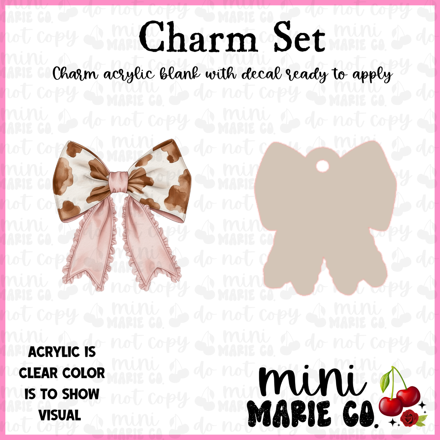 Cowgirl Bow Charm/Decal