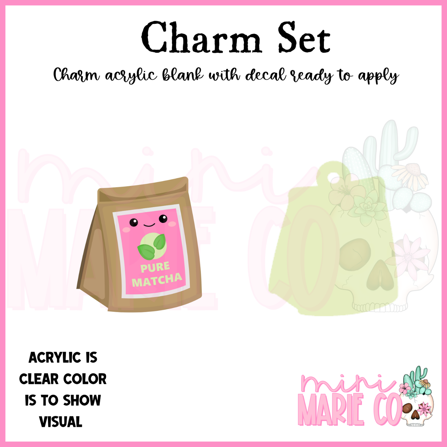 Pure Matcha Bag Charm/Decal