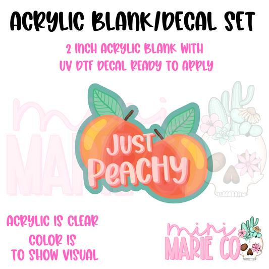 Peachy Acrylic Blank/ UV DTF Decal Set