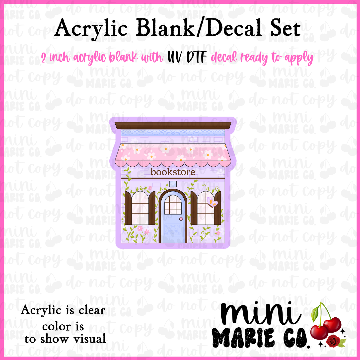 Spring Summer Bookstore Acrylic Blank/ UV DTF Decal Set