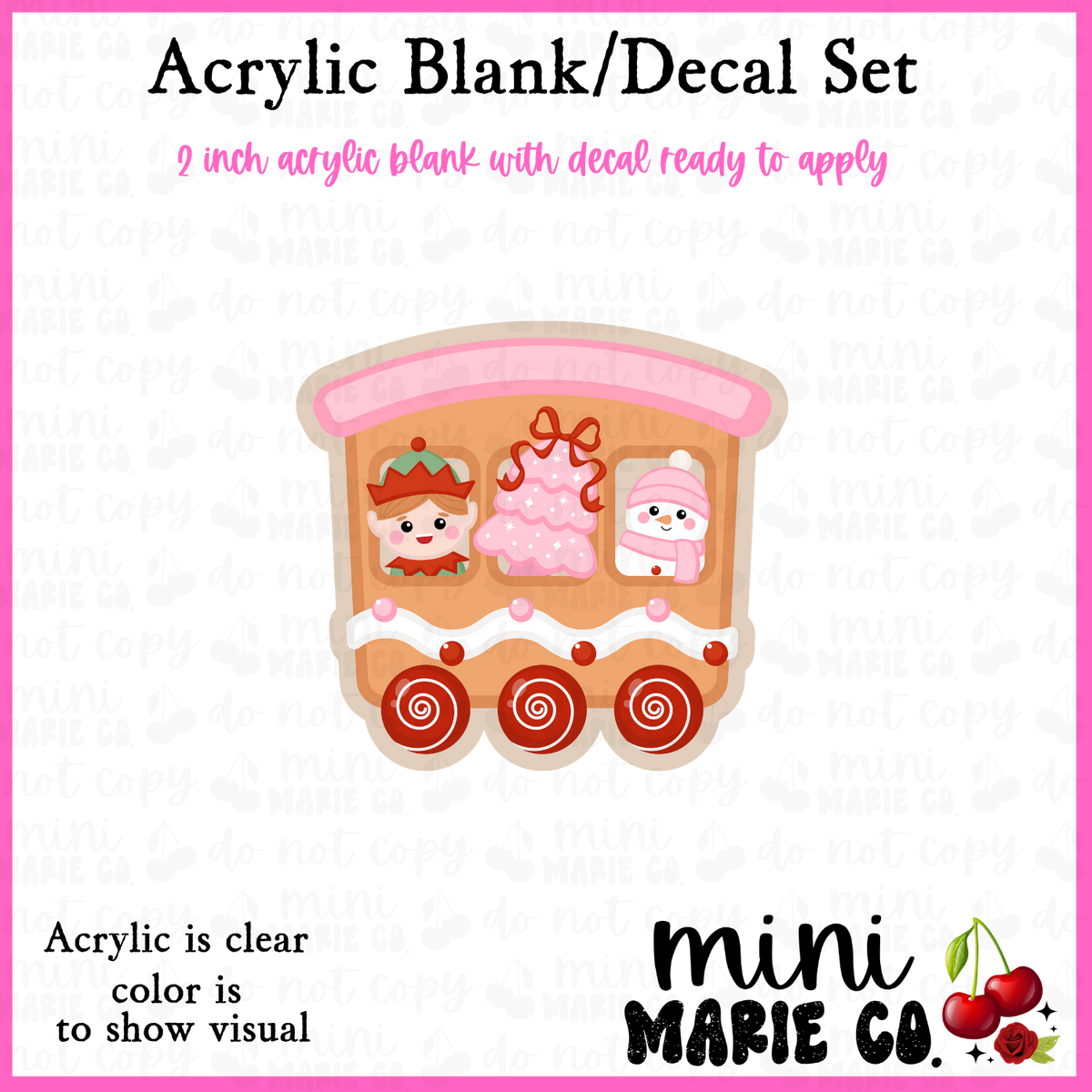 Christmas Train Acrylic Blank/Decal Set