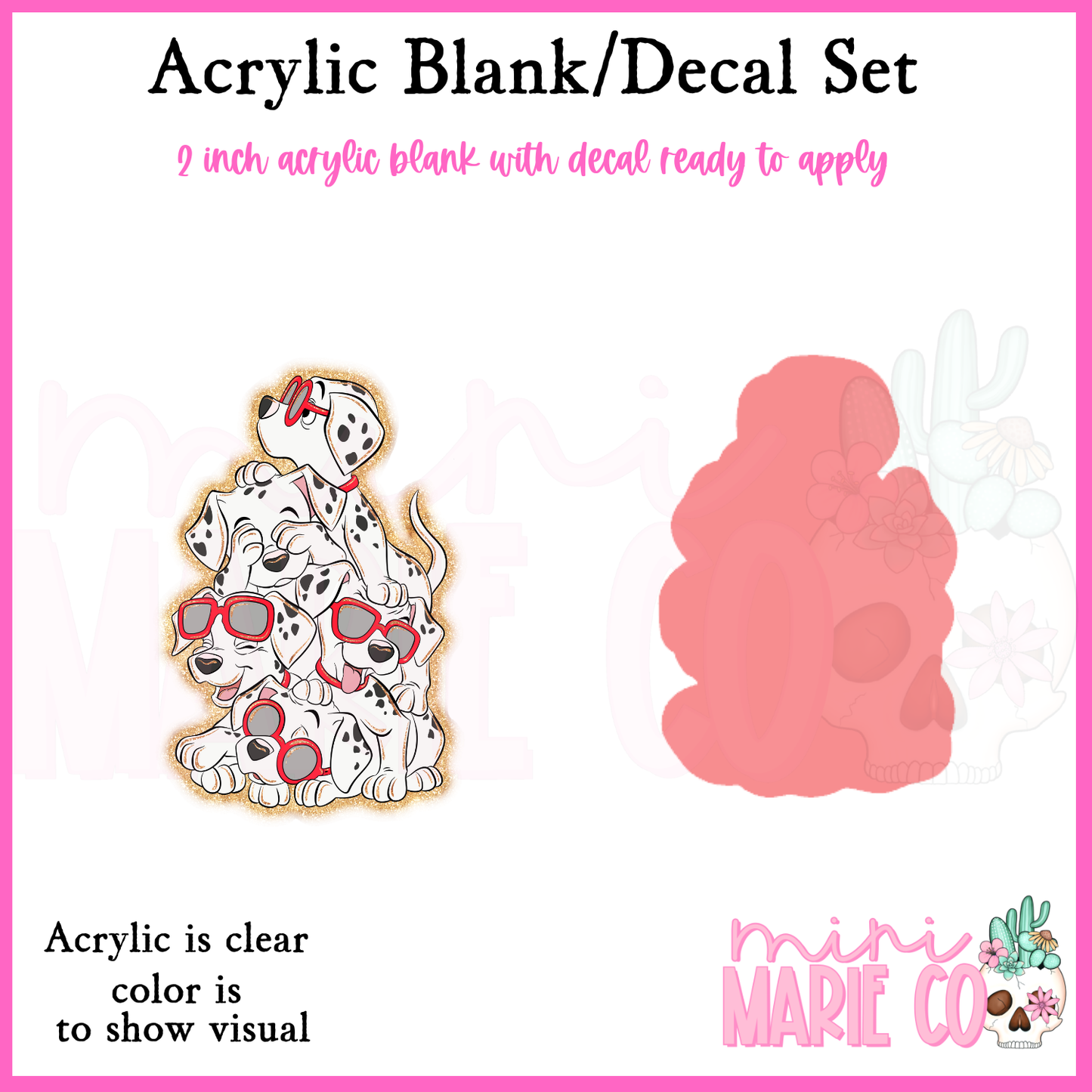 Cute Dalmatians Acrylic Blank/Decal Set