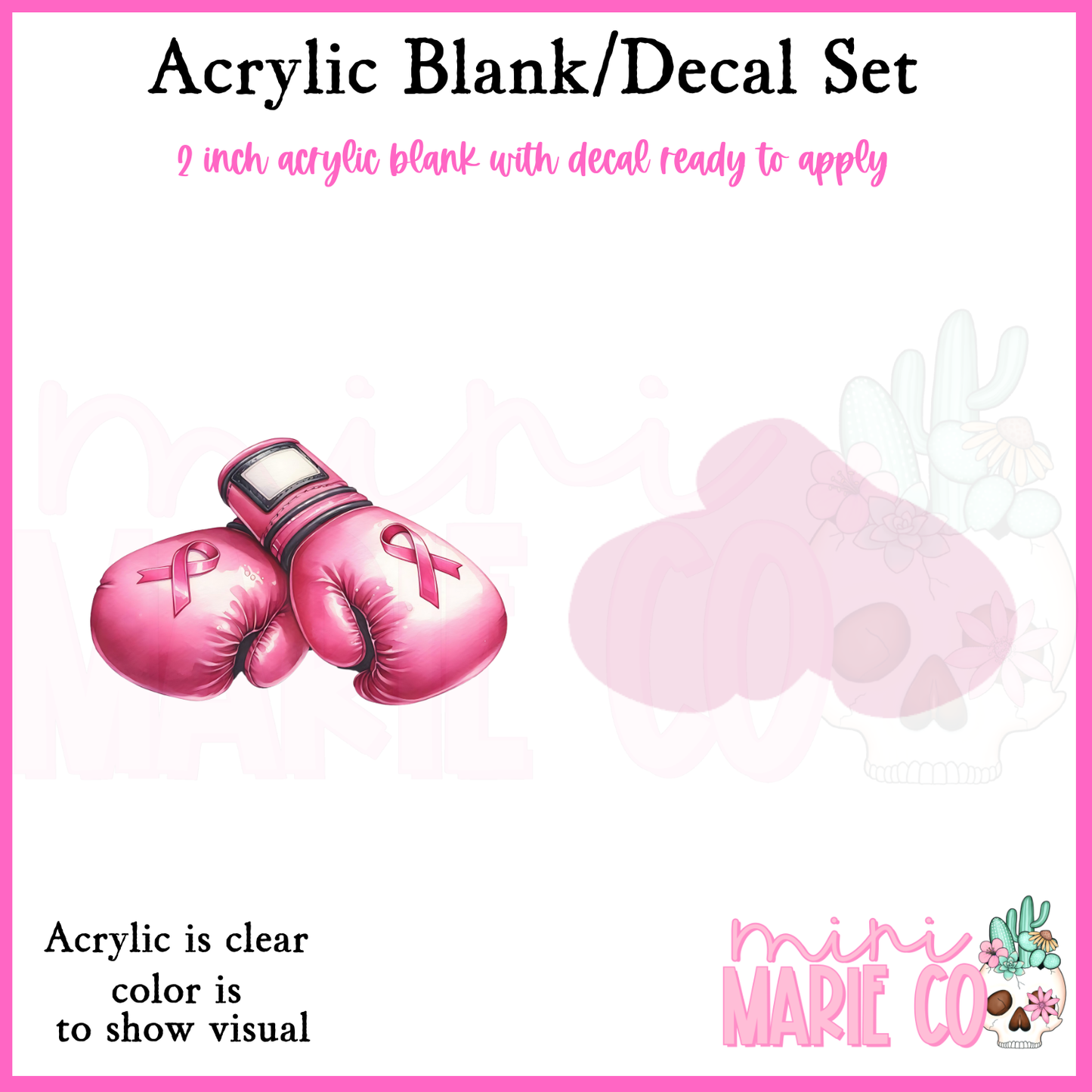 Breast Cancer Gloves Acrylic Blank/Decal Set