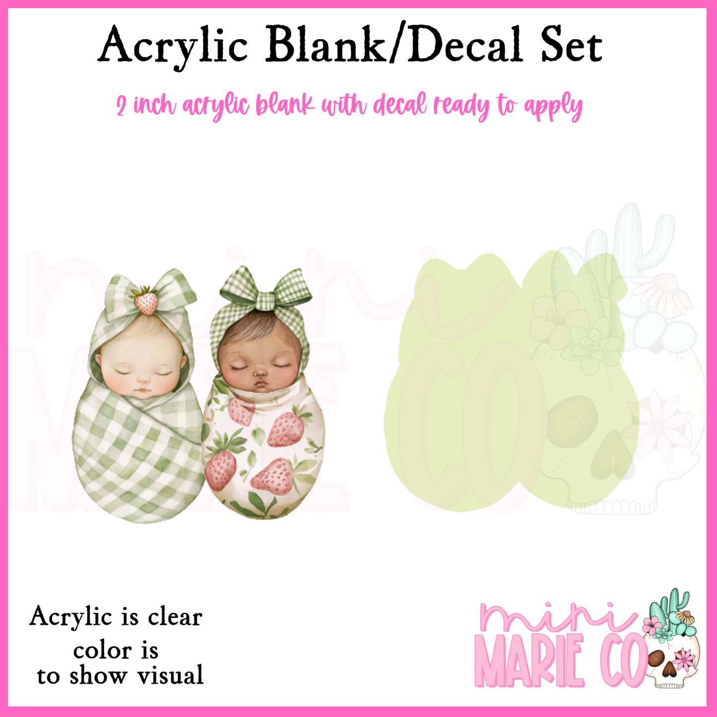 Strawberry Babies Acrylic Blank/Decal Set