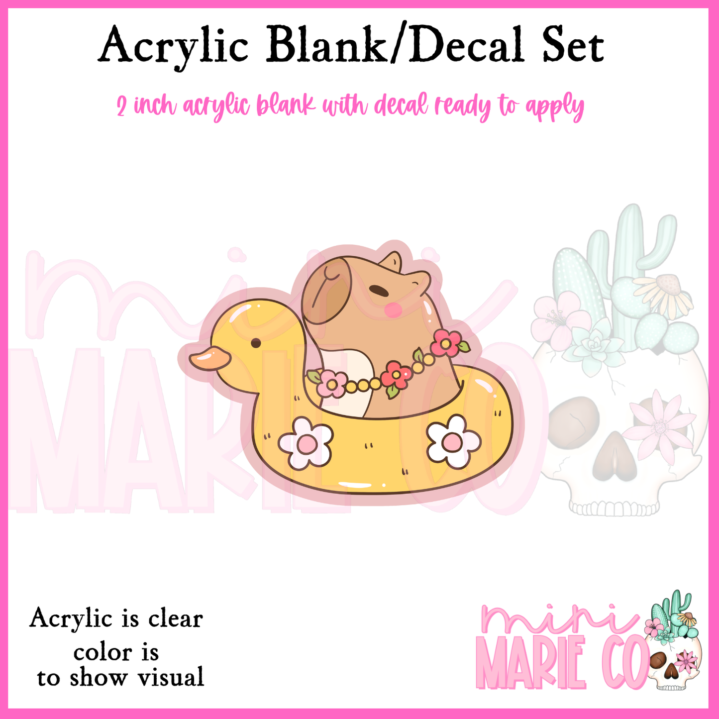 Capybara in Duckie Float Acrylic Blank/Decal Set