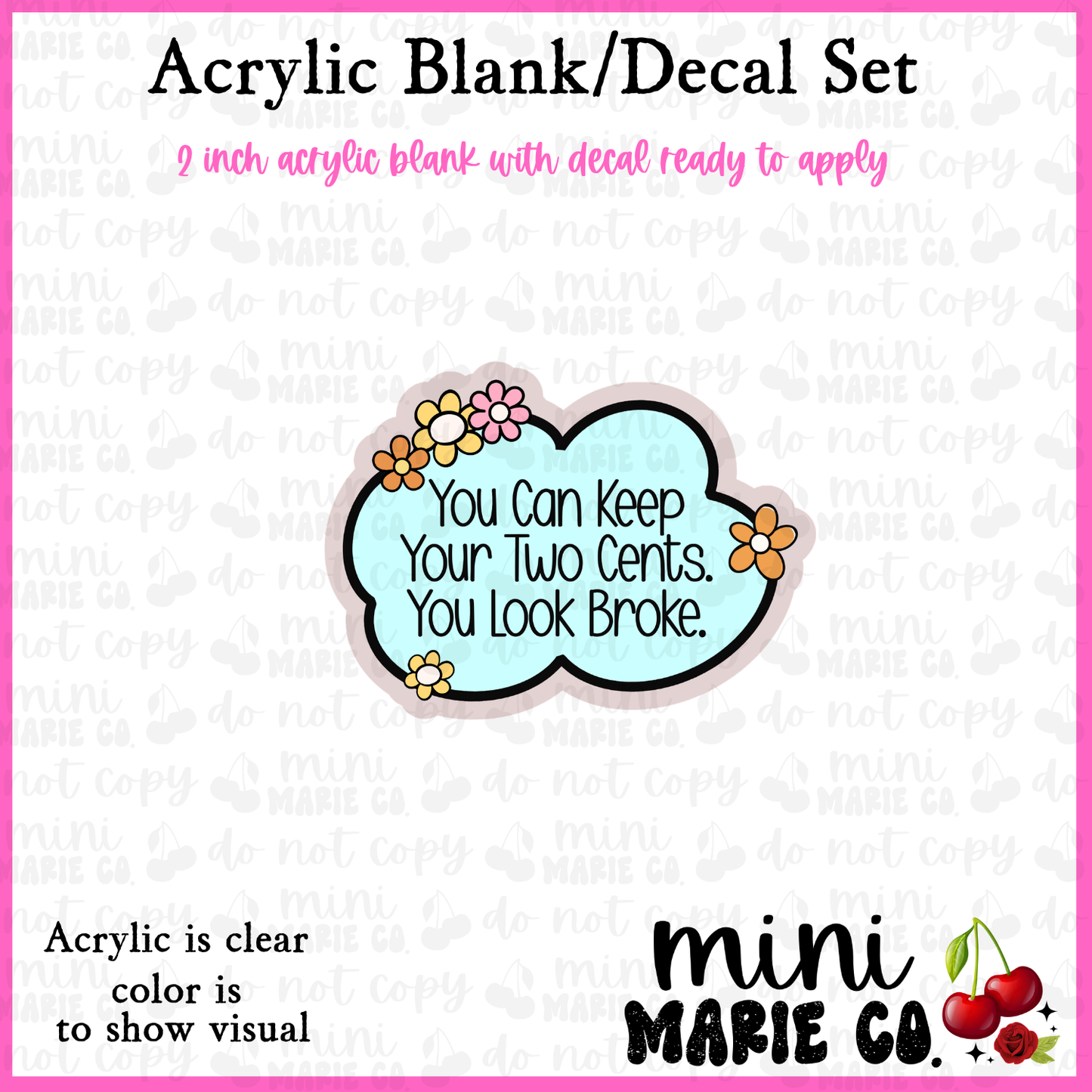 You Can Keep Your Two Cents Blank/Decal Set