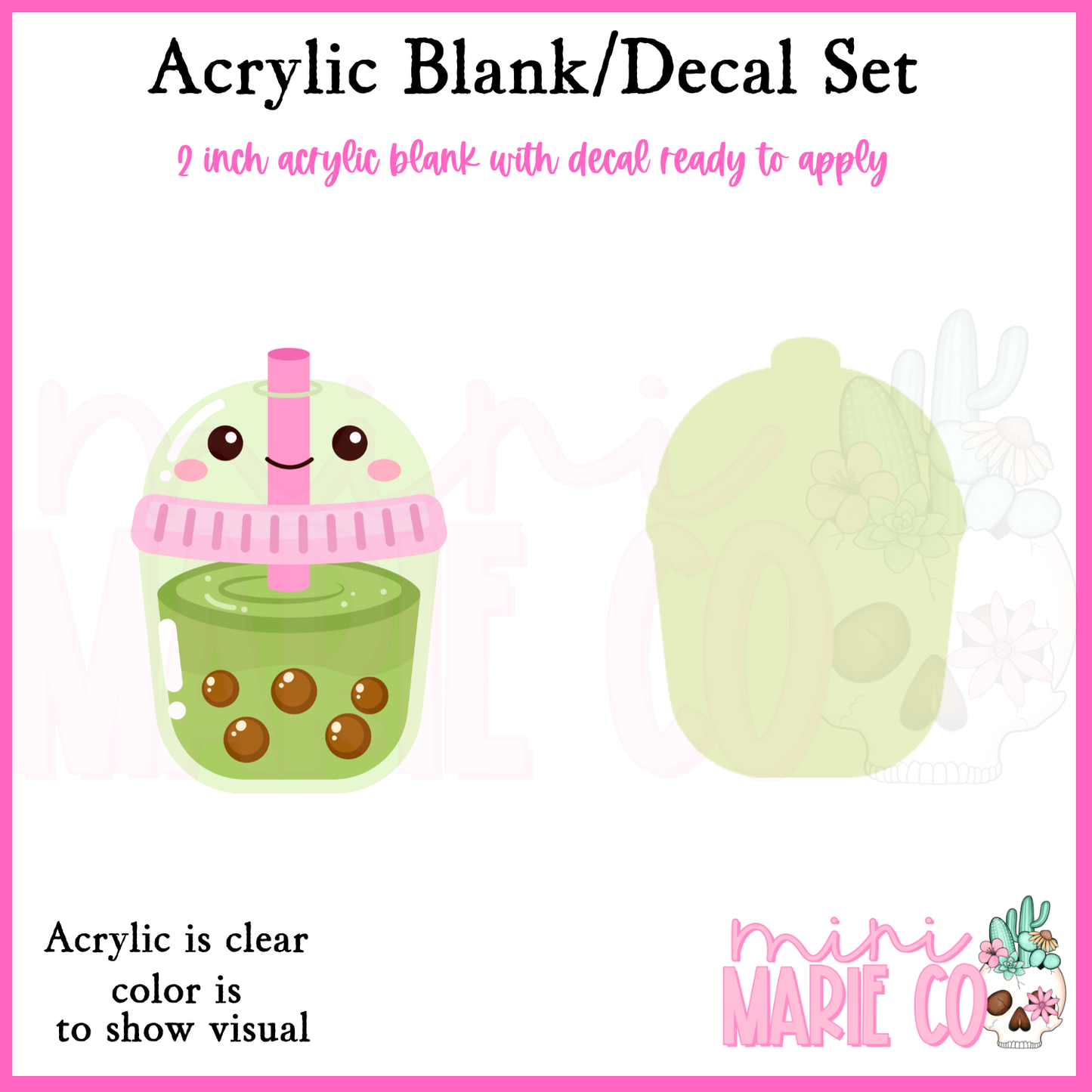 Matcha Drink Acrylic Blank/Decal Set