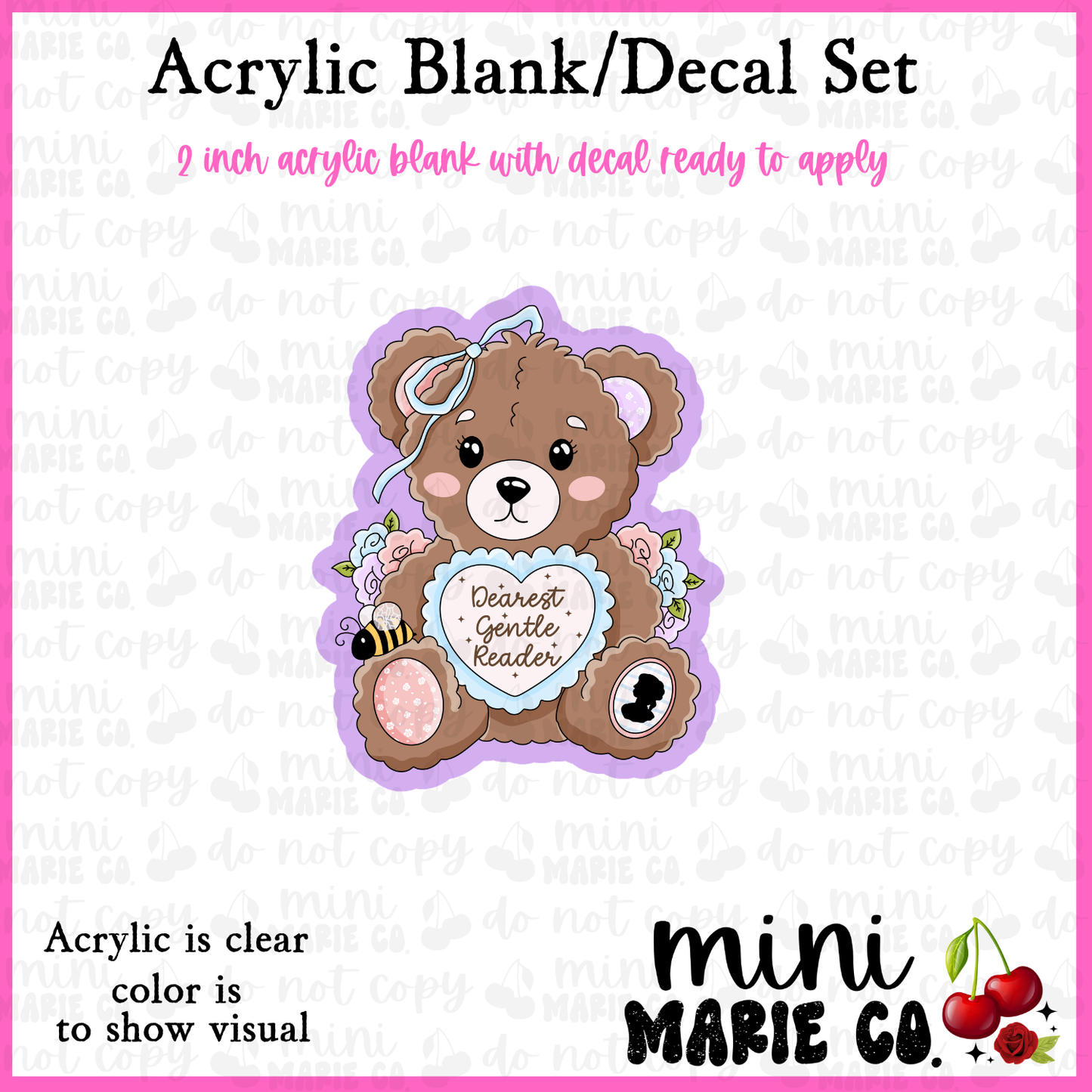 Dearest Gentle Reader Blank/Decal Set