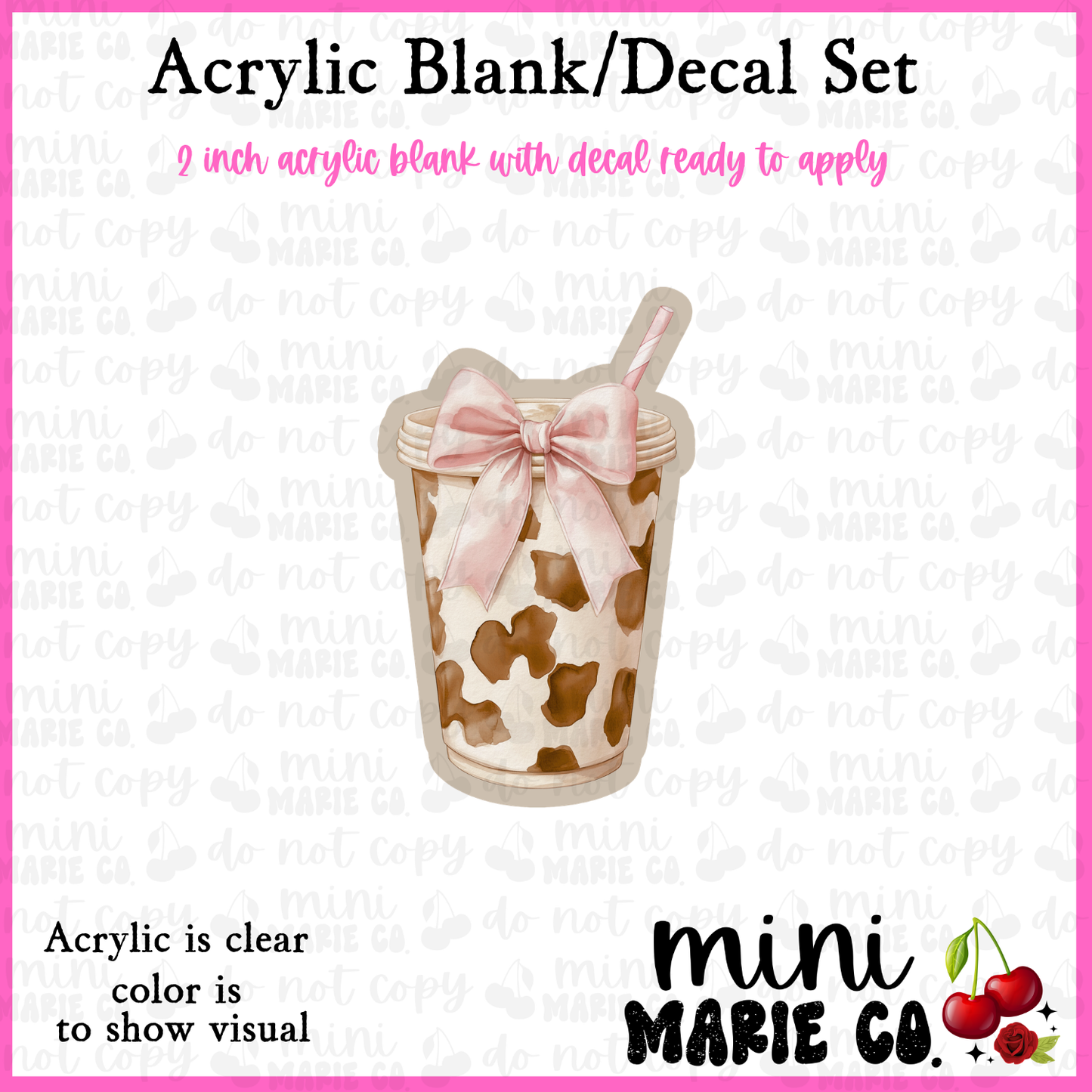 Cowgirl Coffee Acrylic Blank/Decal Set