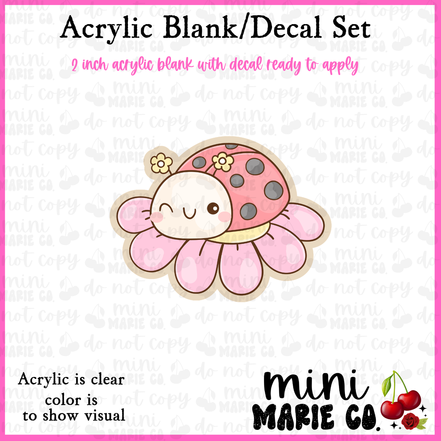 Ladybug on Flower Acrylic Blank/Decal Set