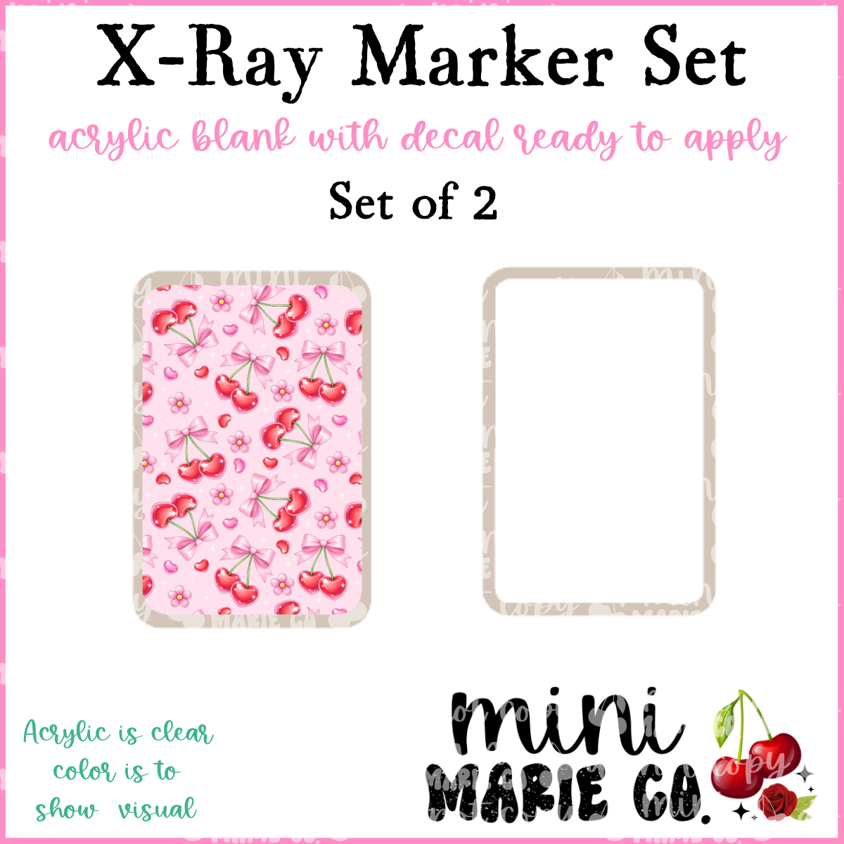Cherry With Pink Daisies X-Ray Marker