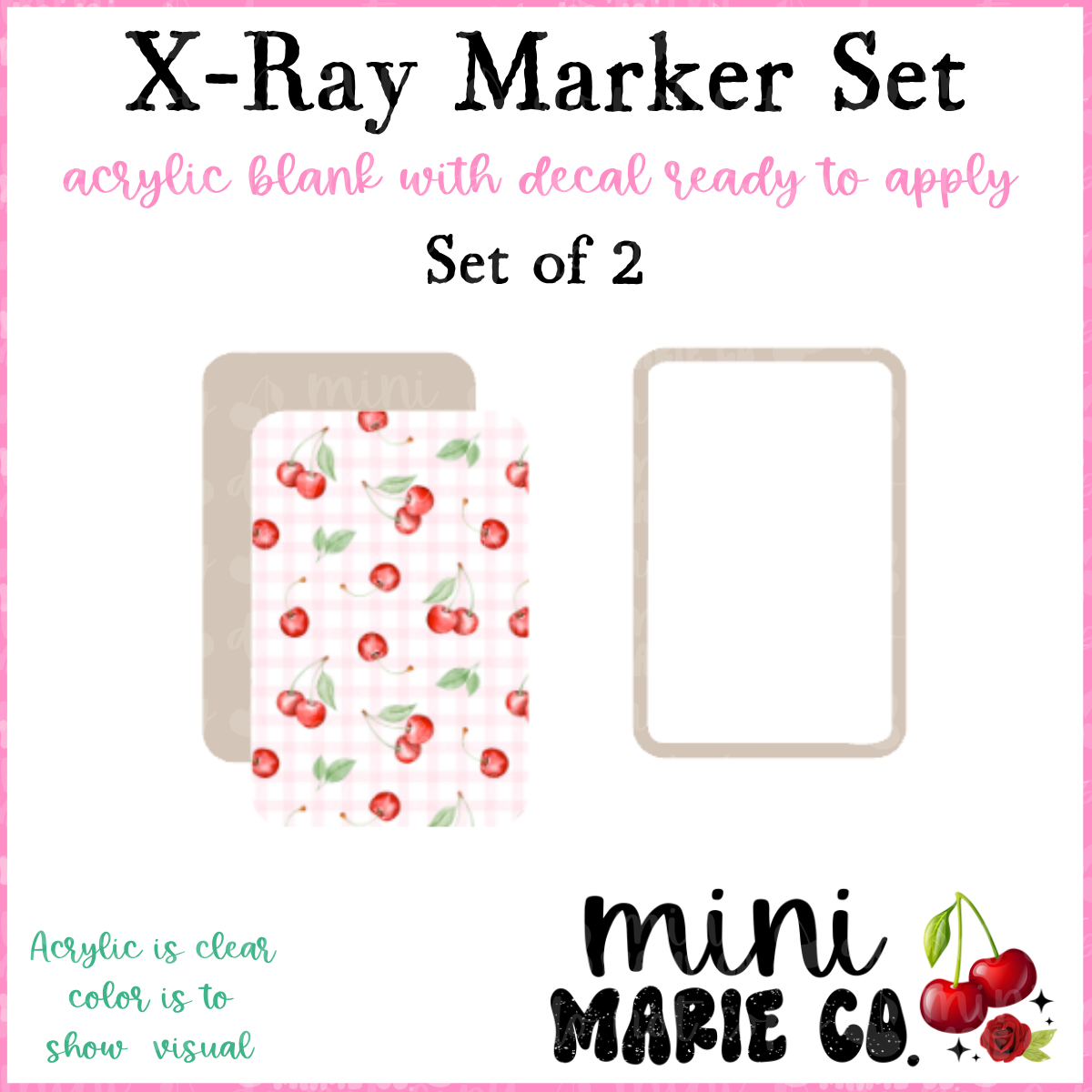 Pink Cherry Checkered X-Ray Marker