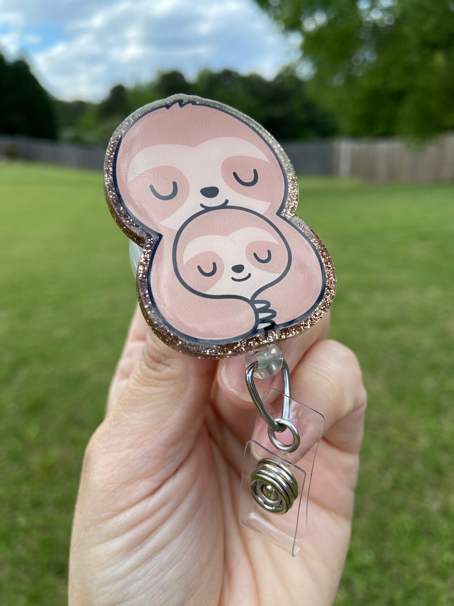 Sloth Mama & Baby Badge Reel