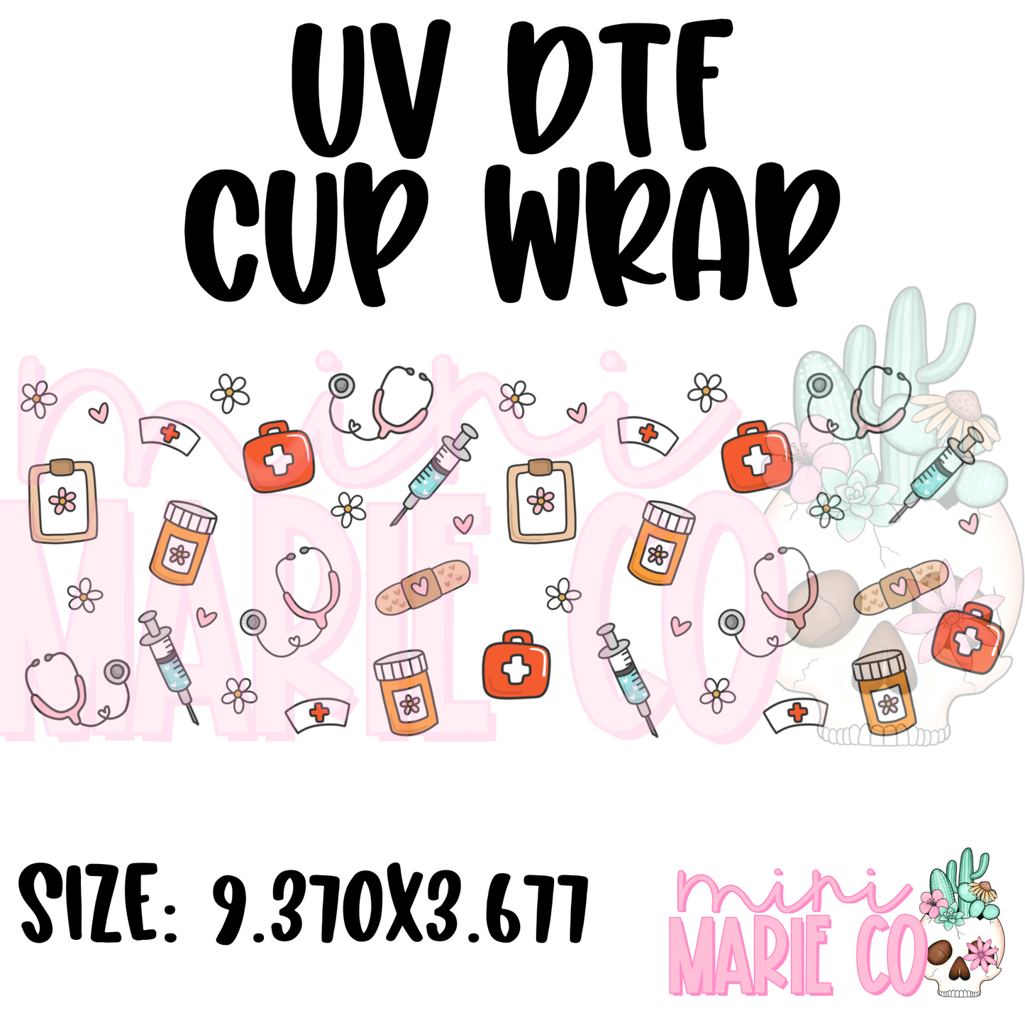 Healthcare Collage UV DTF Cup Wrap