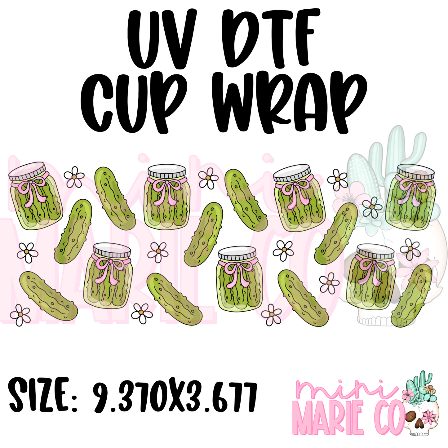 Coquette Pickle UV DTF Cup Wrap