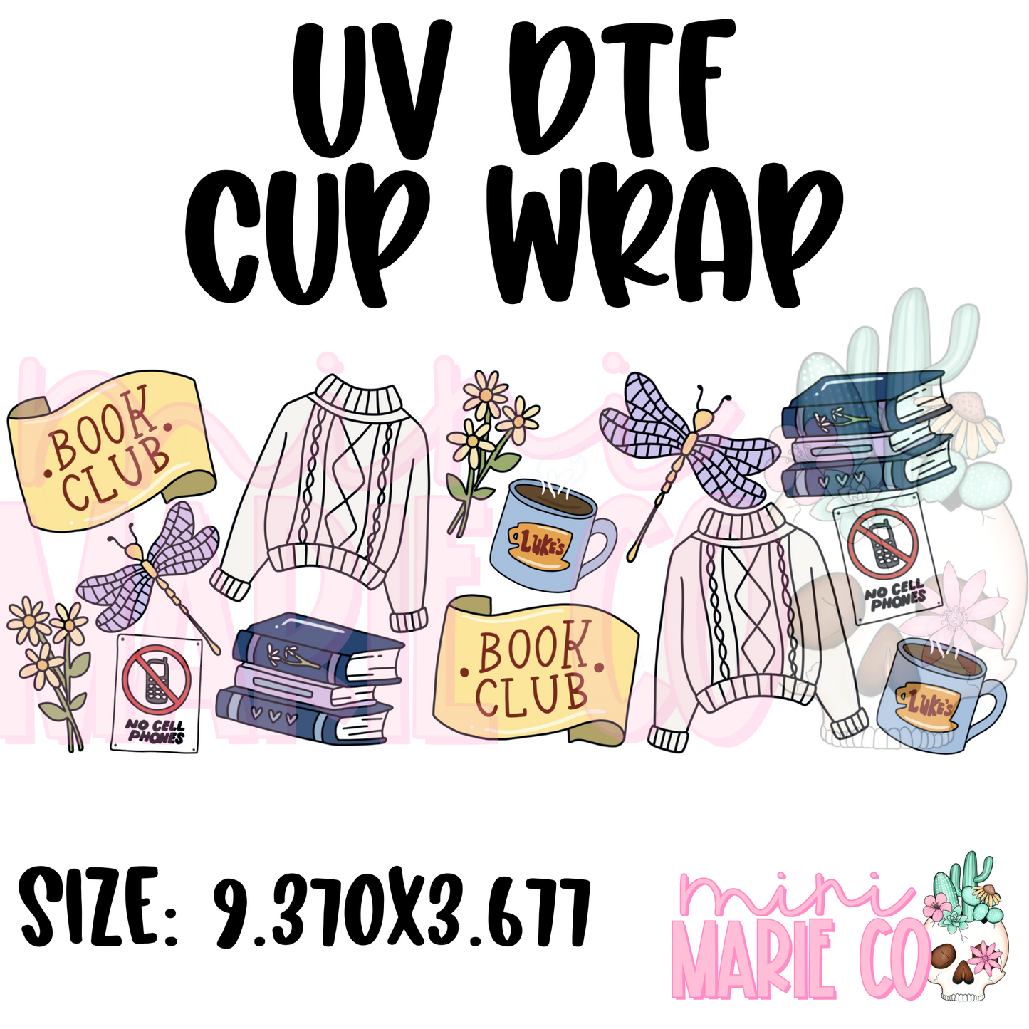 Book Club UV DTF Cup Wrap