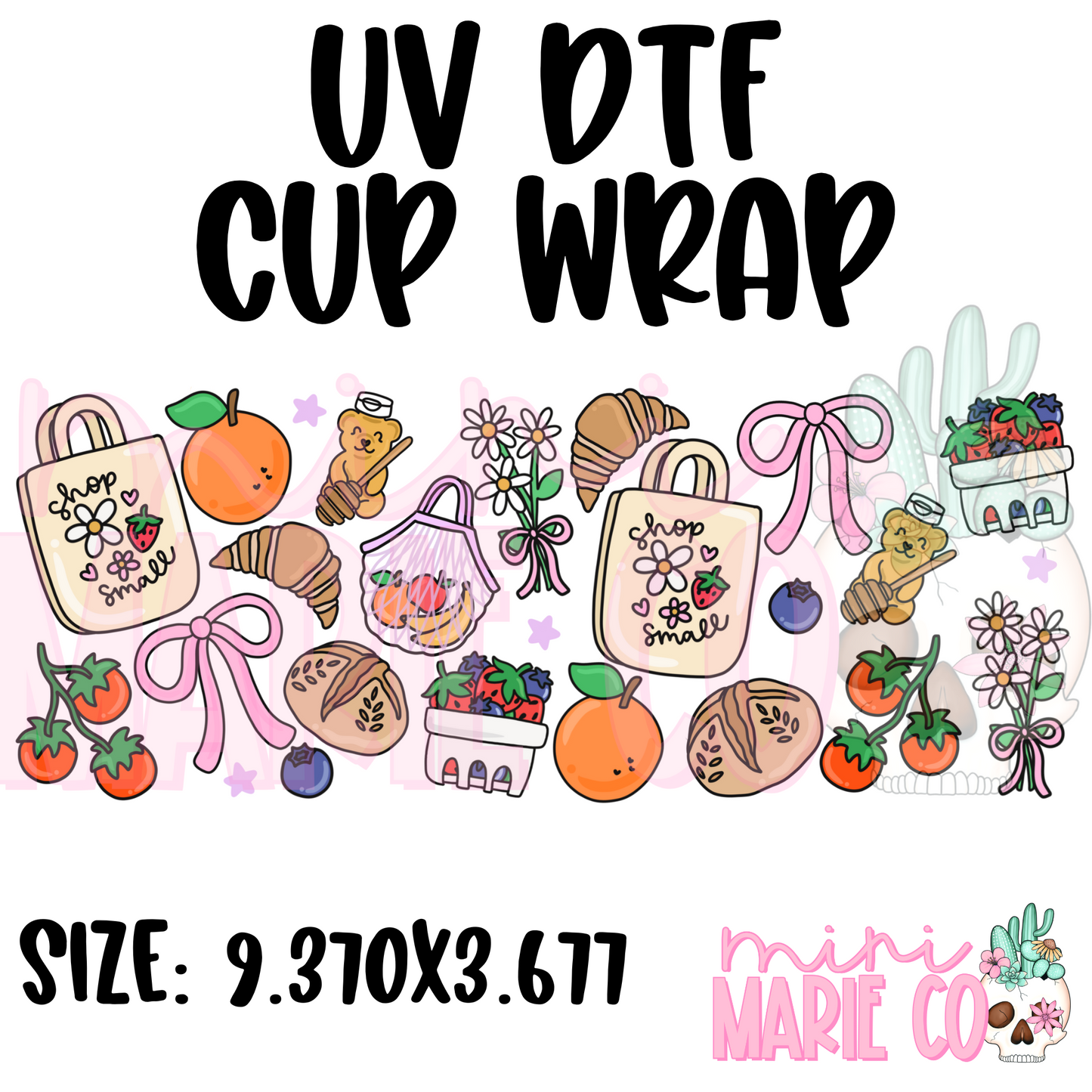 Farmers Market UV DTF Cup Wrap