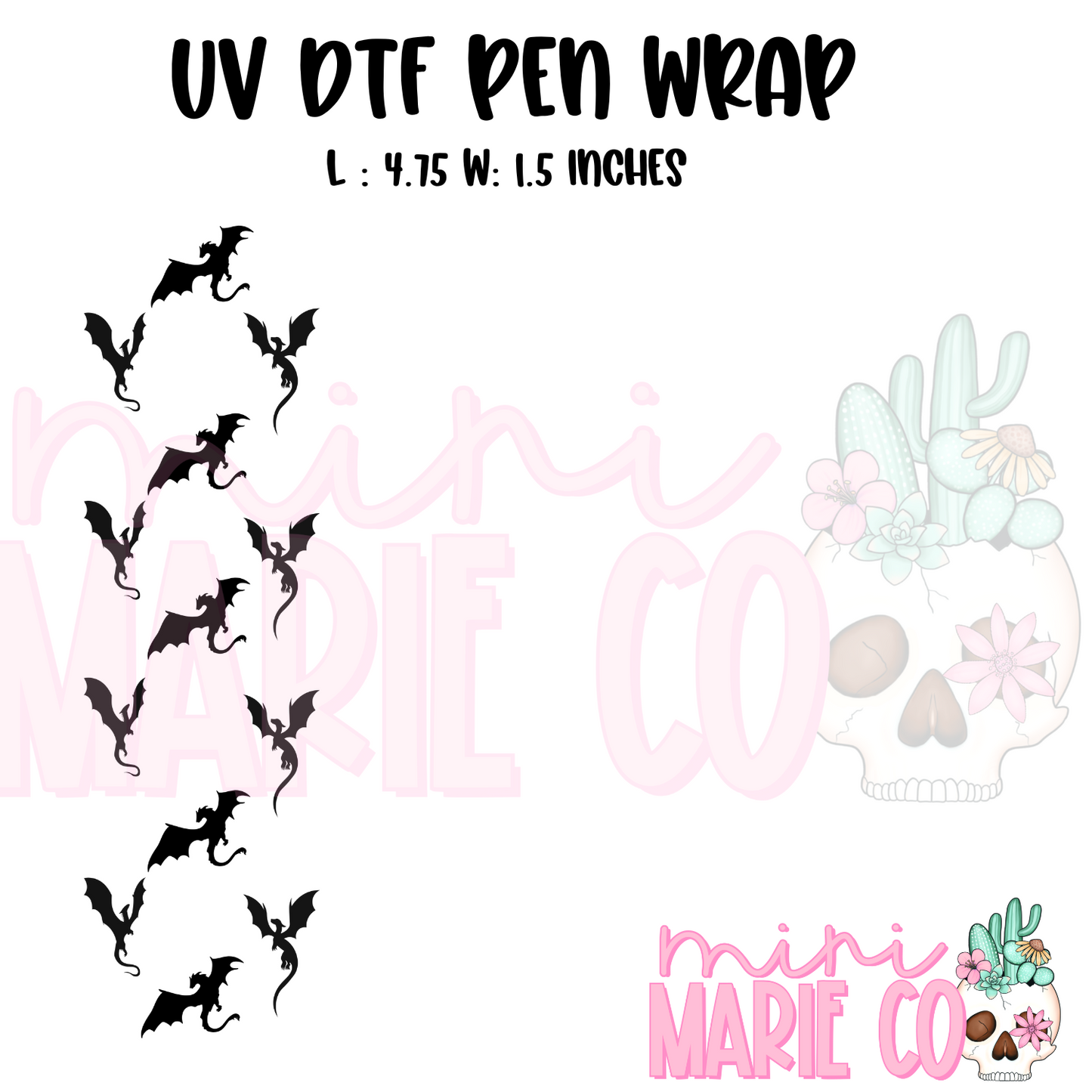 Dragon UV DTF Pen/Bookmark Wrap