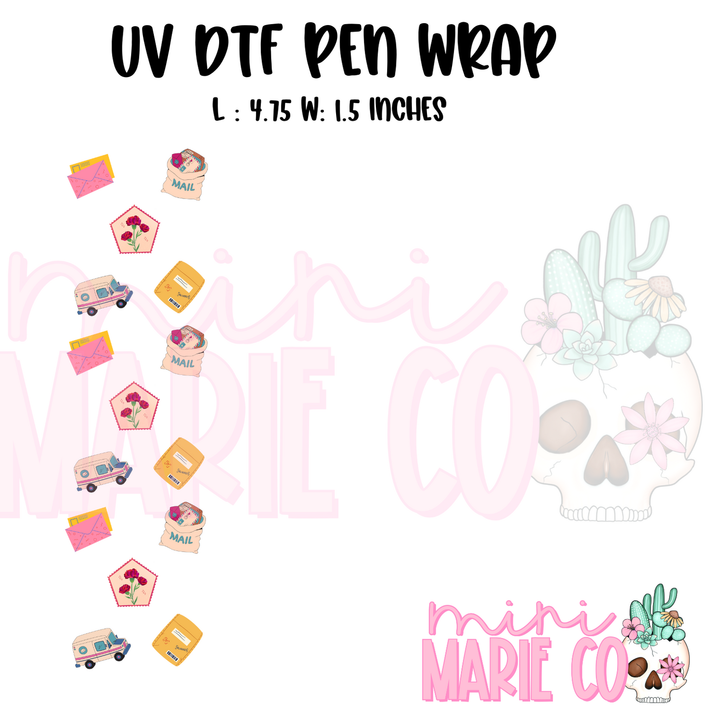 Postal UV DTF Pen/Bookmark Wrap