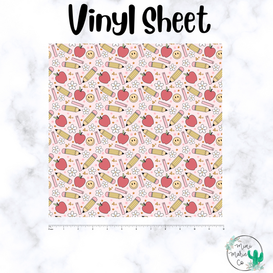 Pencil Apple Teacher Vinyl Sheet 12x12