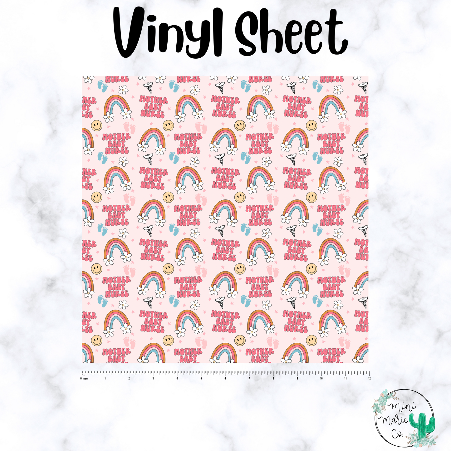 Mother Baby Nurse Vinyl Sheet 12x12