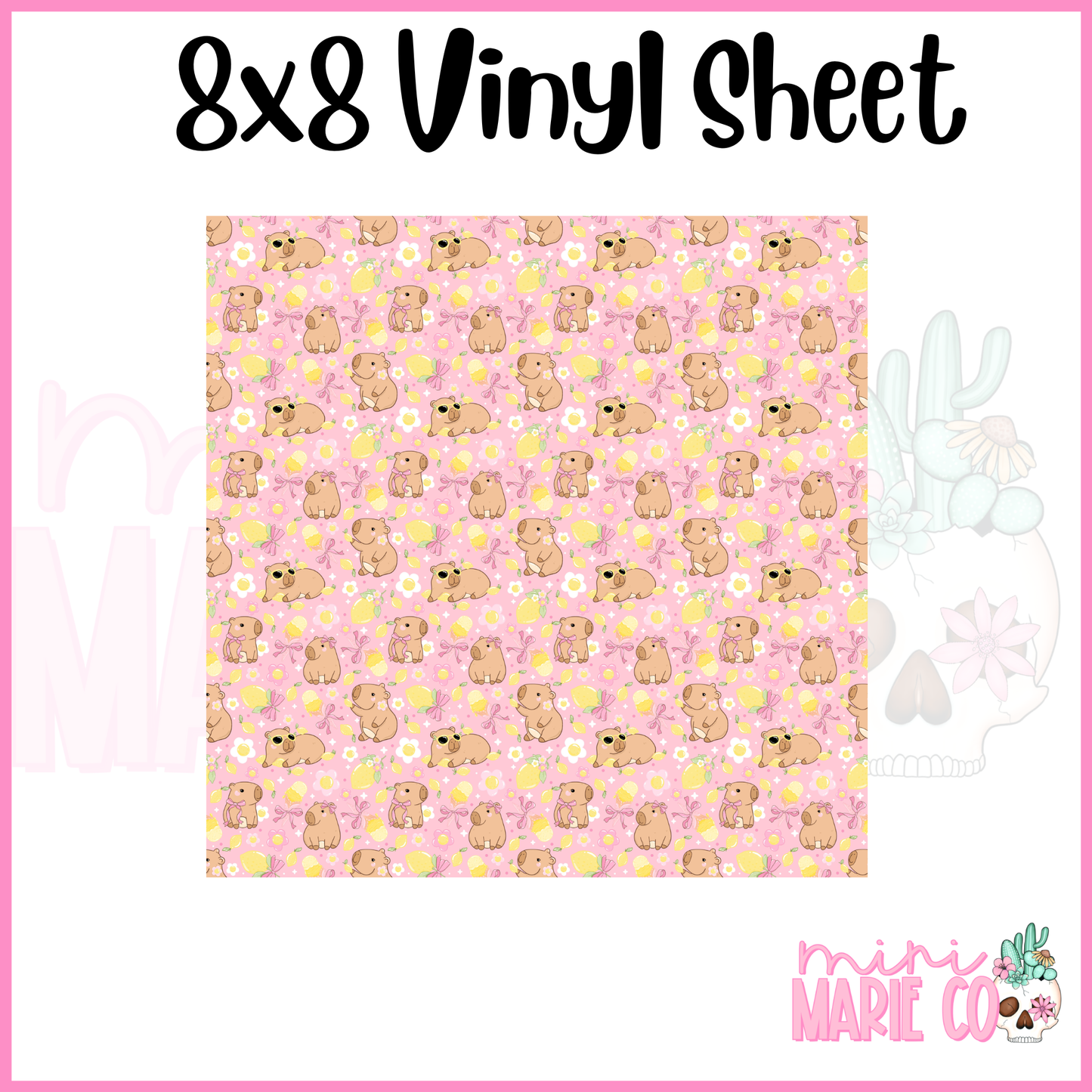 Lemon Capybara Vinyl Sheet 8x8