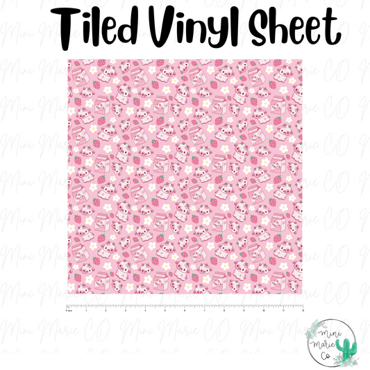 Strawberry Cow Vinyl Sheet 12x12