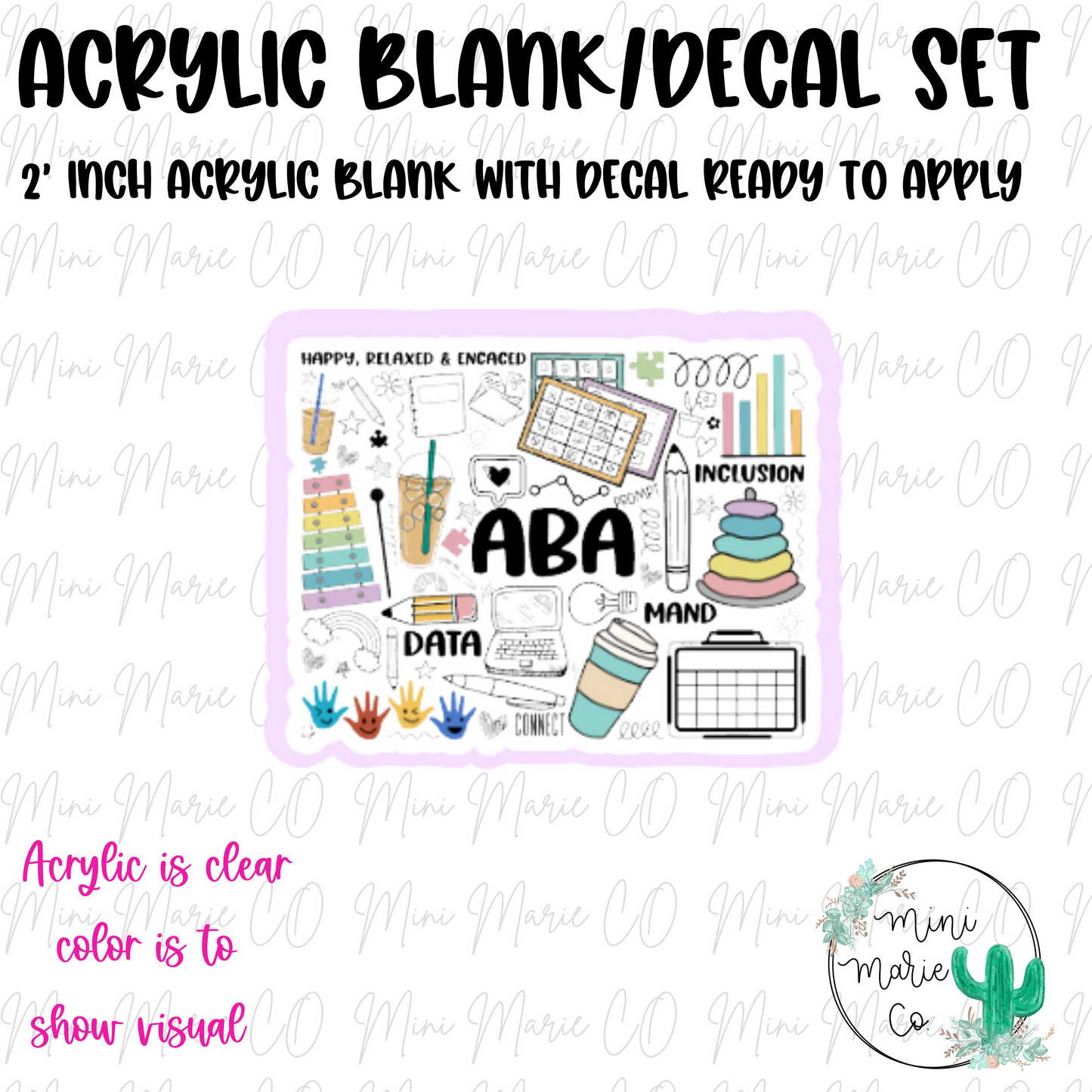 ABA Acrylic Blank/Decal Set