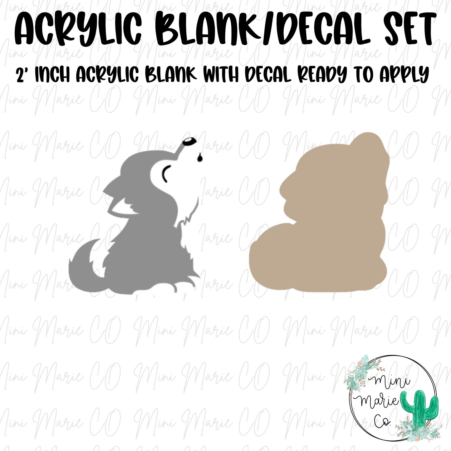 Baby Wolf Acrylic Blank/Decal Set