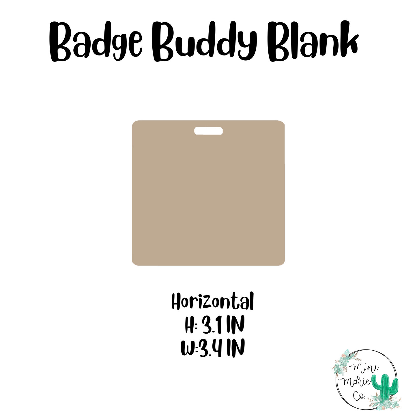 Horizontal Badge Buddy Acrylic Blank