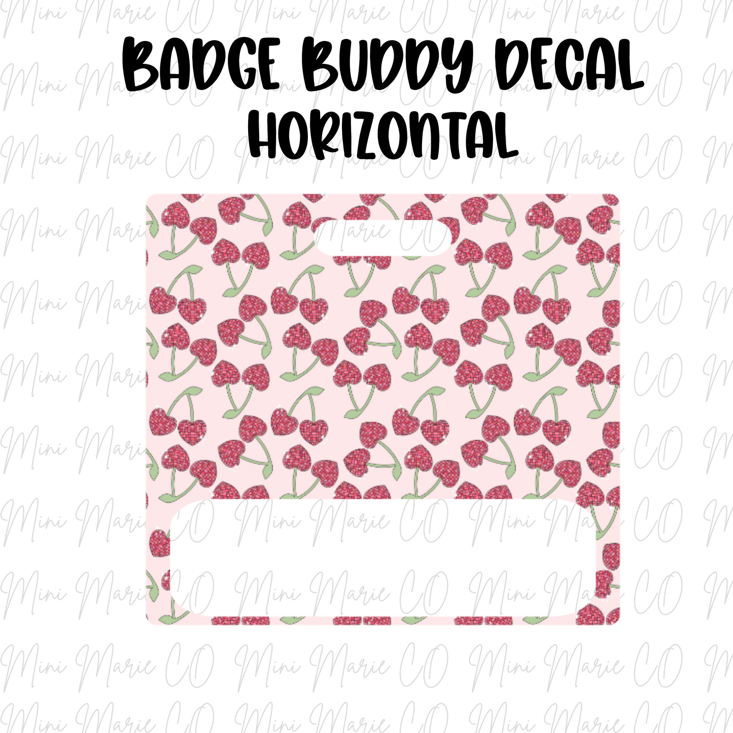 Disco Cherry heart Badge Buddy Ready to Apply