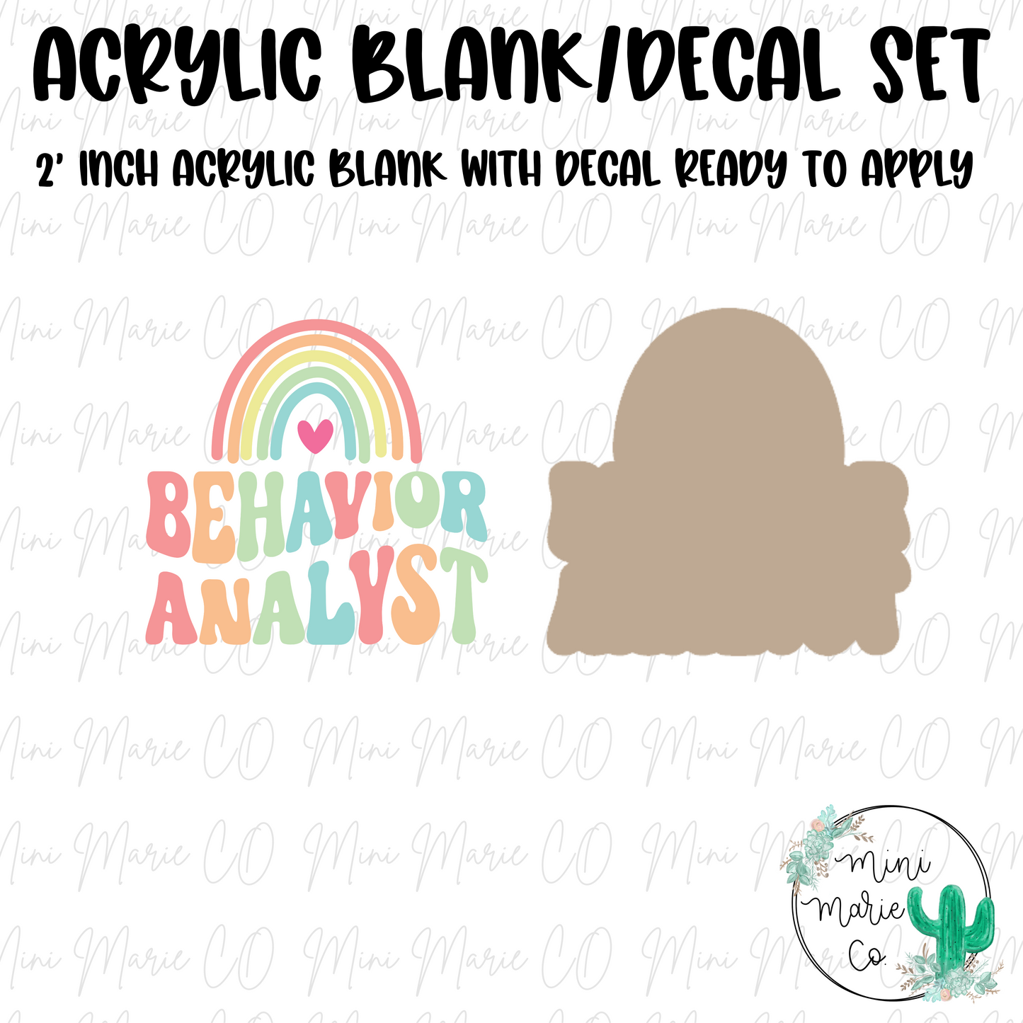 Behavior Analyst Acrylic Blank/Decal Set
